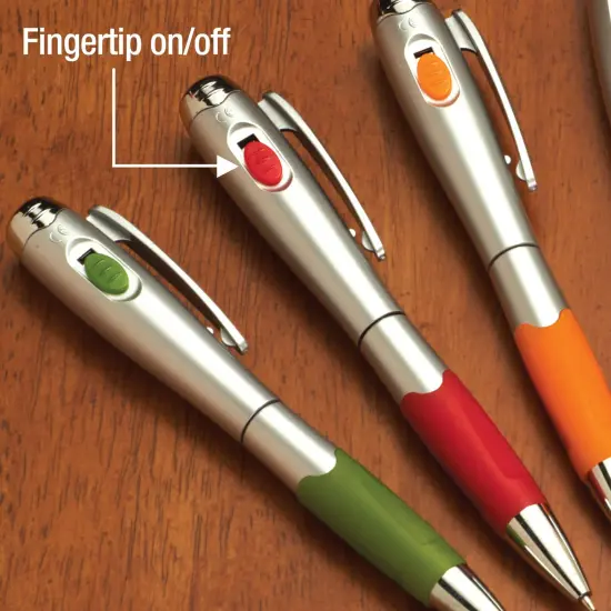 Collections Etc Flashlight Ink Pens - Set of 8 {7}