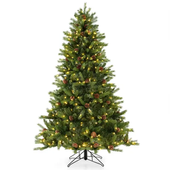Costway 6 FT Pre-Lit Christmas Tree 3-Minute Quick Shape with Quick Power Connector Timer {1}