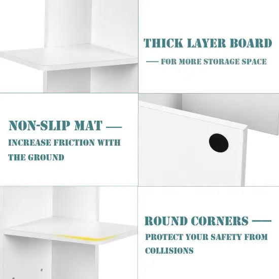 Costway Open Concept Bookcase Plant Display Shelf Rack Holder Wood Walnut\Brown {5}