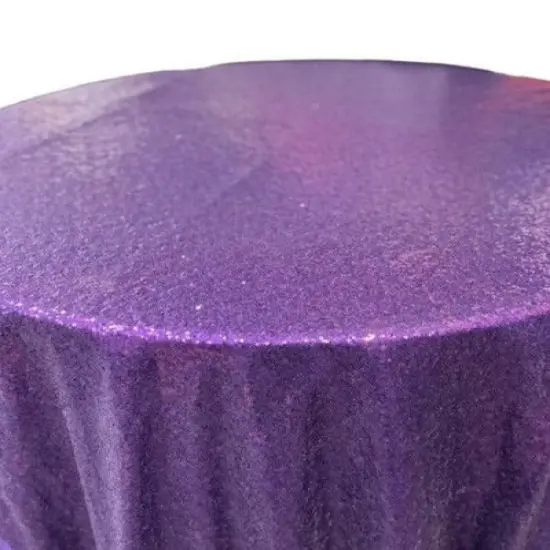 1 Yard Glitz Sequin Tablecloth Round 120 Inch Sparkling Polyester Linen for Weddings and Events Navy {7}