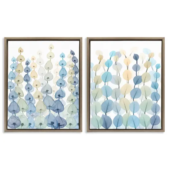 Stupell Industries Seaweed & Ocean Plants Pattern Framed Floater Canvas Wall Art Brown Floater Frame {1}