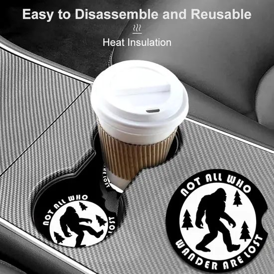 2 Pack Bigfoot Car Cup Holder Coasters {2}