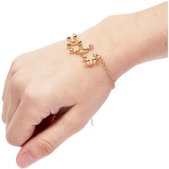 Virgo Zodiac Necklace and Bracelet, Astrology Jewelry Sets for Women Gold {5}