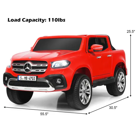 Costway Licensed Mercedes Benz x Class 12V 2-Seater Kids Ride On Car w/ Trunk {3}