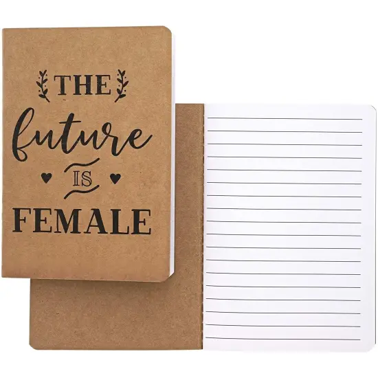 12 Pack Feminist Kraft Paper Journal with Lined Pages, 40 Sheets Each (4 x 5.7 In) Brown {6}
