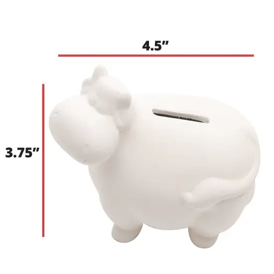 Color-Me&trade; Ceramic Bisque Cow Banks (Pack of 12) {4}
