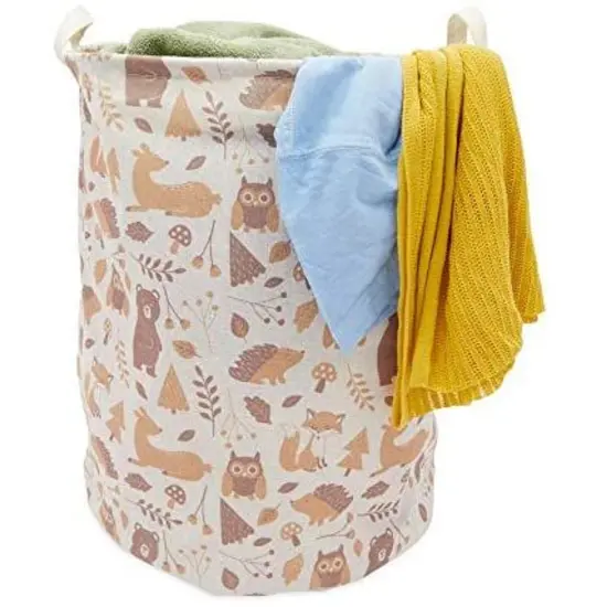 Okuna Outpost Collapsible Woodland Nursery Hamper with Handles (15.7 x 19.7 in) Multicolor {5}
