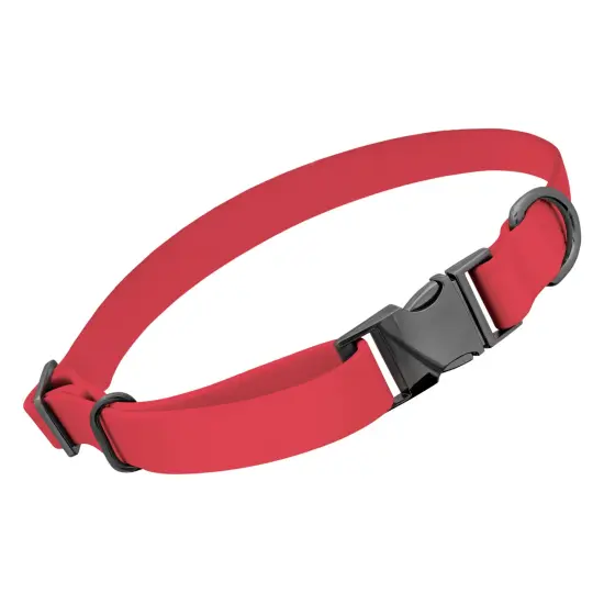 MiMu Small Silicone Dog Collar - Pink 17in Stylish Dog Collar with Clasp Buckle {1}