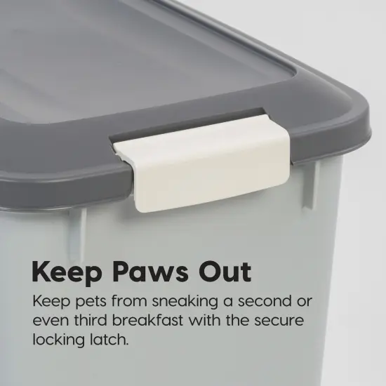 IRIS USA Dog Food Storage Container with Wheels, 2-Cup Scoop, Gray/Dark Gray {6}