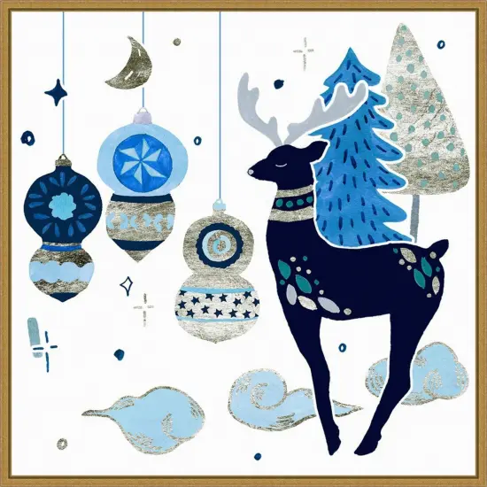 Goodnight Reindeer II by Melissa Wang Framed Canvas Wall Art {1}