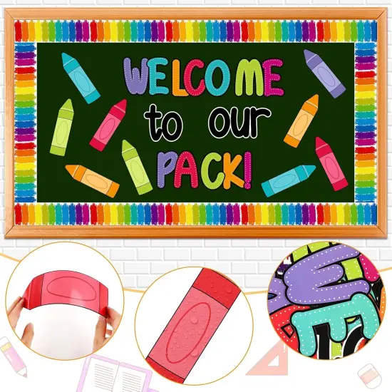 65 Pcs Rainbow Back to School Bulletin Board Decorations {2}