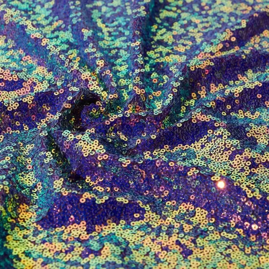 1 Yard Opulence Stretch Mesh Sequin Fabric 4-Way Stretch Polyester Mesh Iridescent Sequin 60" Width Taffy Pink/Iridcent {2}
