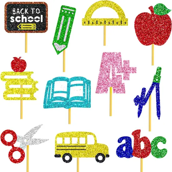 Back to School Party Centerpiece Sticks Glitter {2}