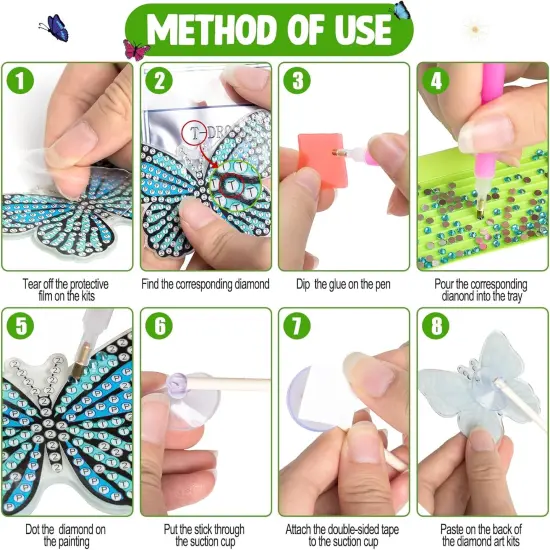 8 Pcs Butterfly Diamond Art Kits for Adults {4}