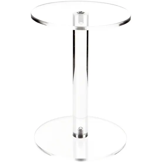 Plymor Clear Acrylic Round Barbell Pedestal Display Riser 8 inches (Height) x 6 inches (Depth) (1/4 inches thick) {1}