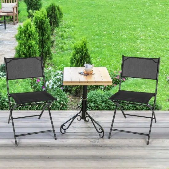 Costway Set of 4 Outdoor Patio Folding Chairs Camping Deck Garden Pool Beach Furniture {4}
