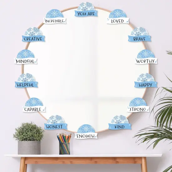 Big Dot of Happiness Winter Snowflakes - DIY Blank Paper Desk or Locker Labels - Classroom Name Tags - Set of 32 {6}