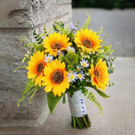 Artificial Sunflower Bouquets - Blue {3}