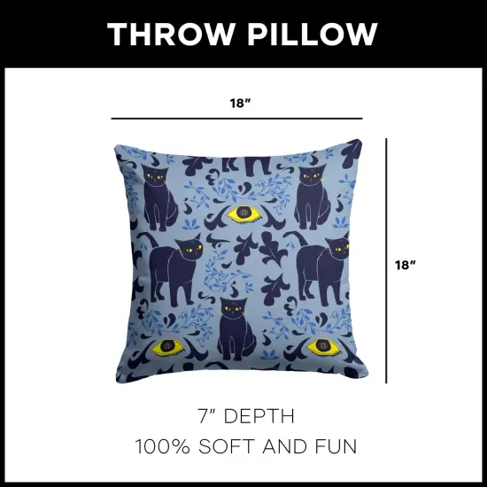 Halloween 18 Inch Throw Pillow Eyes and Cats {5}