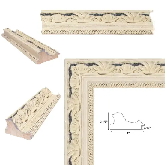 Wide Alabaster White Wash With Charcoal Picture Frame 22x30 frame {2}