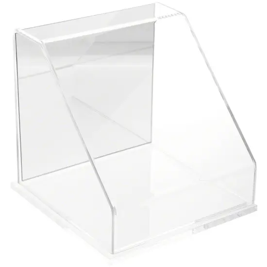 Plymor Clear Acrylic Slanted Front Display Case, 8" x 8" x 8" Clear (Mirrored) {1}
