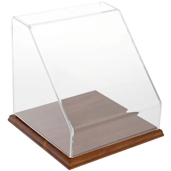 Plymor Clear Acrylic Slanted Front Display Case, 8" x 8" x 8" Hardwood {1}