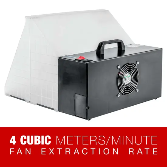 Portable Hobby Dual Airbrush Spray Booth Kit with Exhaust Extension Hose (Extends up to 5.6 Feet) and 7.5 in. Diameter Revolving Turntable {4}