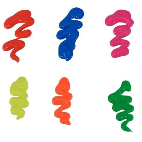 Sax Versatemp Heavy-Bodied Tempera Paint, 1 Pint Bottles, Assorted Fluorescent Neon Colors, Set of 6 {6}