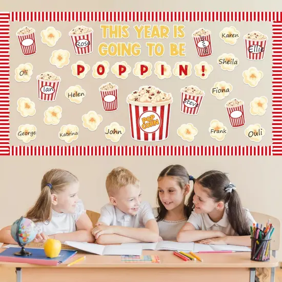 134Pcs Back to School Popcorn Bulletin Board {4}