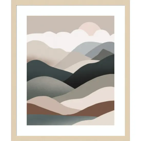 Nordic landscape mountain range 06 by Little Dean Wood Framed Wall Art Print {1}
