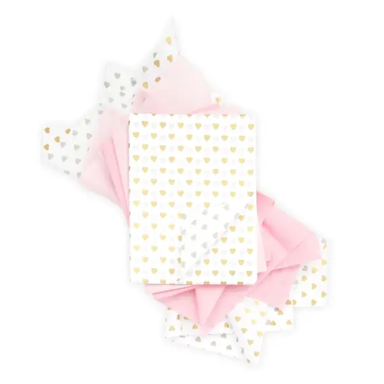 Wrapping Tissue Paper Bulk for Gift Bags, 3 Decorative Colors - Pink, White, Gold (60 Sheets) {7}