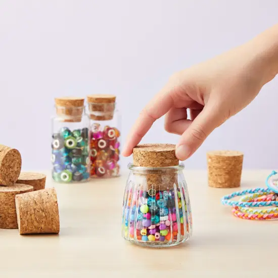 12 Pack Size 22 Cork Stoppers for Glass Bottles, Tapered Plugs for Arts and Crafts, DIY (1.7x1.46x1.49 in) Brown {3}