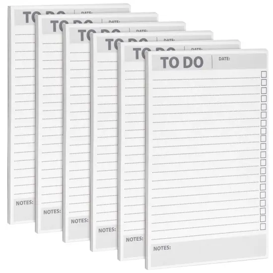 6 Pack To Do List Notepads, Daily Reminder Checklist (8.5 x 5.5 In, 60 Sheets Each) White {1}