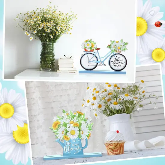 4 Pcs Hello Spring Table Decorations Spring Easter Table Centerpieces {4}