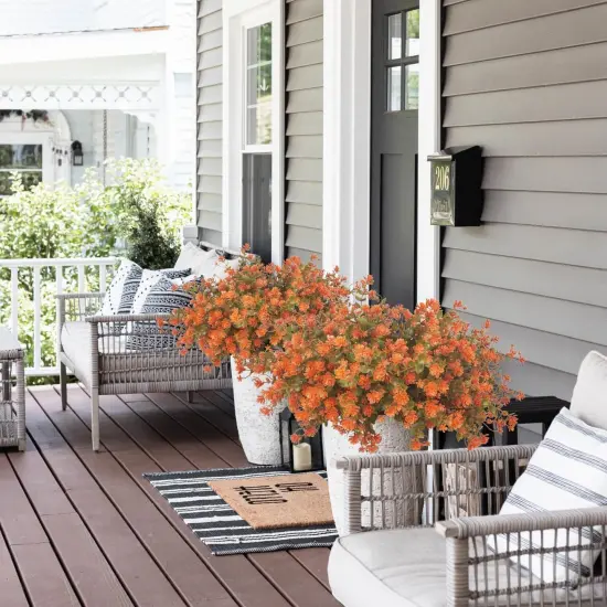 12 Bundles Artificial Fall Flowers for Outdoors {3}