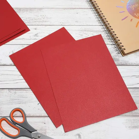 Red Shimmer Paper, Metallic Paper for Crafts (8.5 x 11 in, 50-Pack) {3}