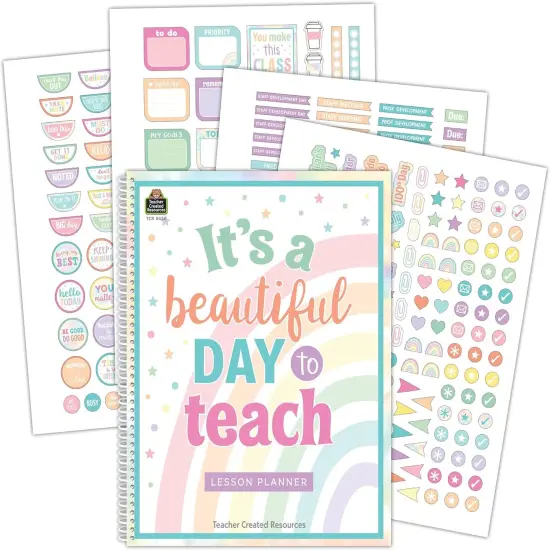 Pastel Pop Teacher Lesson Planner - 8.5 inches X 11 inches {1}