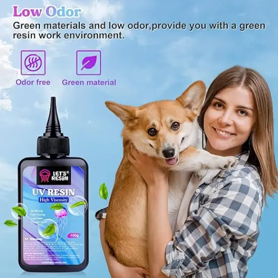 LET'S RESIN UV Resin,200g High Viscosity Crystal Clear Thick UV Resin Kit, Quick-Curing&Low Shrinkage Ultraviolet Epoxy Resin for Crafts, Doming, Coating {5}