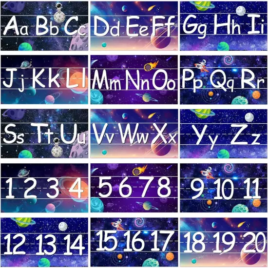 15 Pcs Alphabet Line Bulletin Board Set 26 Upper & Lower Case Letters {1}