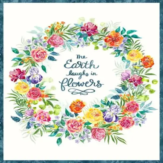 Chickadee Laughter Quote Panel Cloud 44"/45" Fabric Per Yard {1}