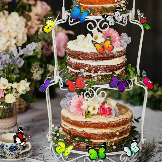 80pcs Butterfly Wall Decor - Plastic Butterflies Wings Foldable Removable Waterproof Reusable Mural Wall Stickers for Home Room Bedroom Nursery Party Wedding Decorations {2}