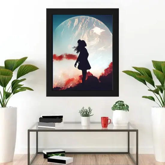 8x10" Black Frame with Plastic Front Protection &ndash; For Hanging or Standing, Compatible with ALFTA Adhesive Hook {6}