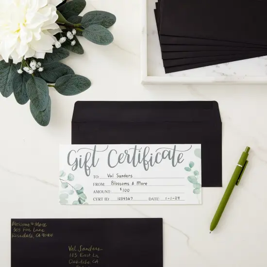 100 Pack #10 Black Envelopes with Square Flap for Mailing Letters, Invitations (9.5 x 4.13 x 0.01 inches) {2}