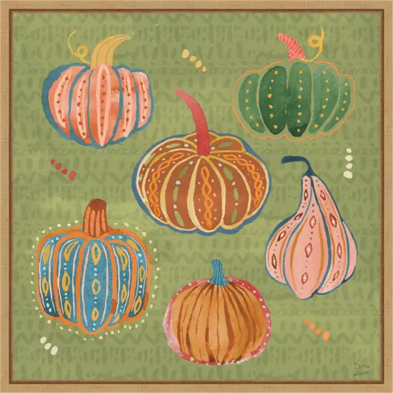 Harvest Whimsy III by Dina June Framed Canvas Wall Art {1}