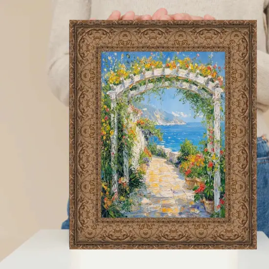 Wide Dark Gold Ornate Vine Picture Frame 24x48 frame {7}