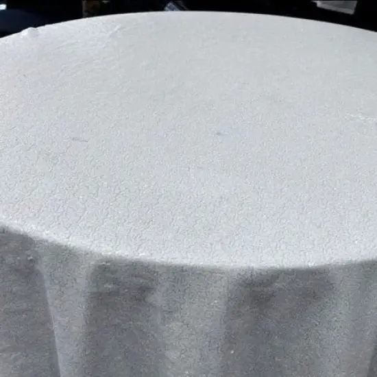 1 Yard Glitz Sequin Tablecloth 108 Inch Round Sparkling Polyester for Weddings and Events white {1}