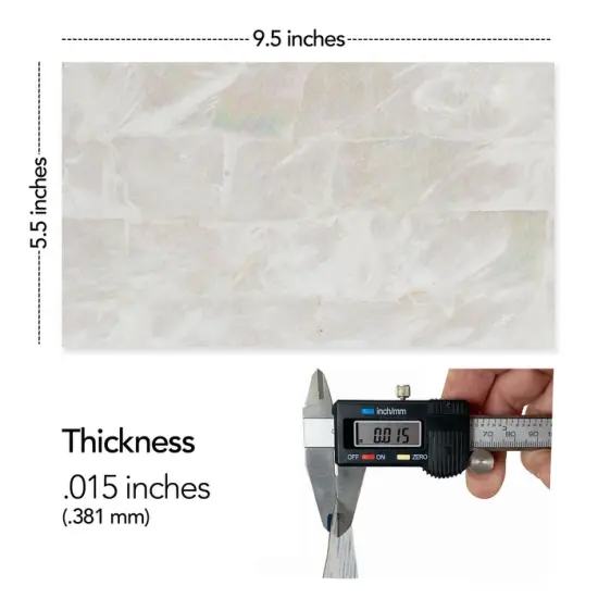 Shell Veneer, 5.5 x 9.5 inches | WMOP, BMOP, Abalone | Includes 3M Adhesive Sheet for Application, Great for Inlay Projects Flexible Strip WMOP {2}
