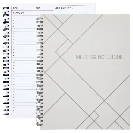 2 Pack Meeting Notebooks for Work, Spiral-Bound Daily Planner for Project Management, Office, Business, Note Taking, Organizer (160 Pages, 8.5 x 11 In) White {1}