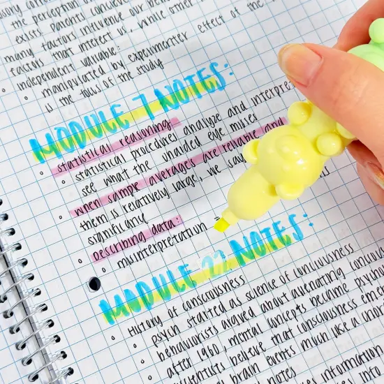 Wrapables Mini Stackable Highlighters, Cute Multi-color Markers, Teddy Bears {4}