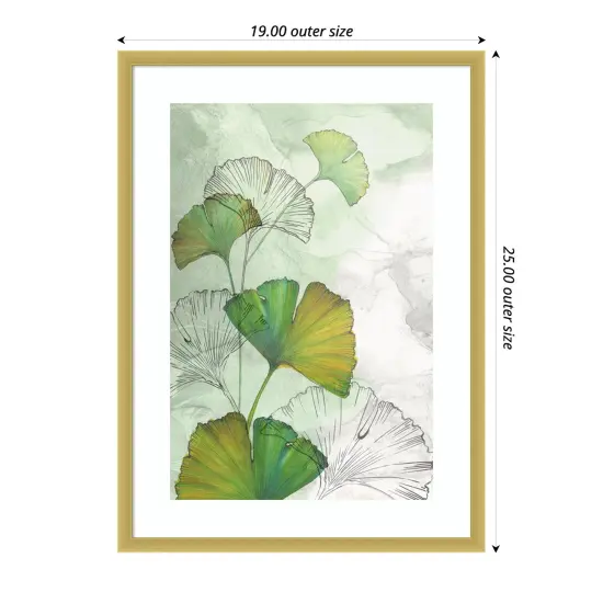 Ginkgo II by Eva Watts Wood Framed Wall Art Print {4}